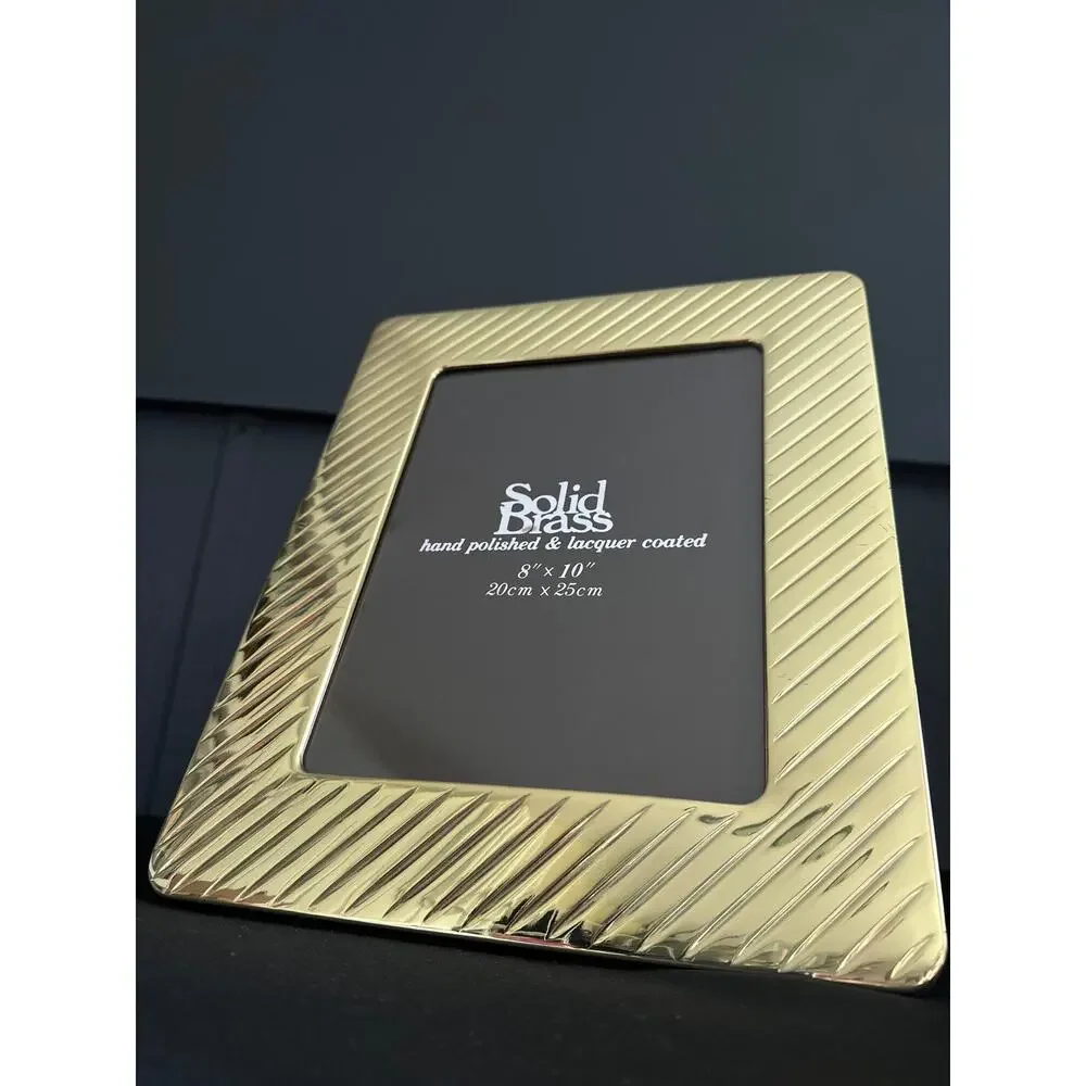 Vintage Solid Brass Picture Frame 8 x10 Hand Polished and Lacquer Coated
